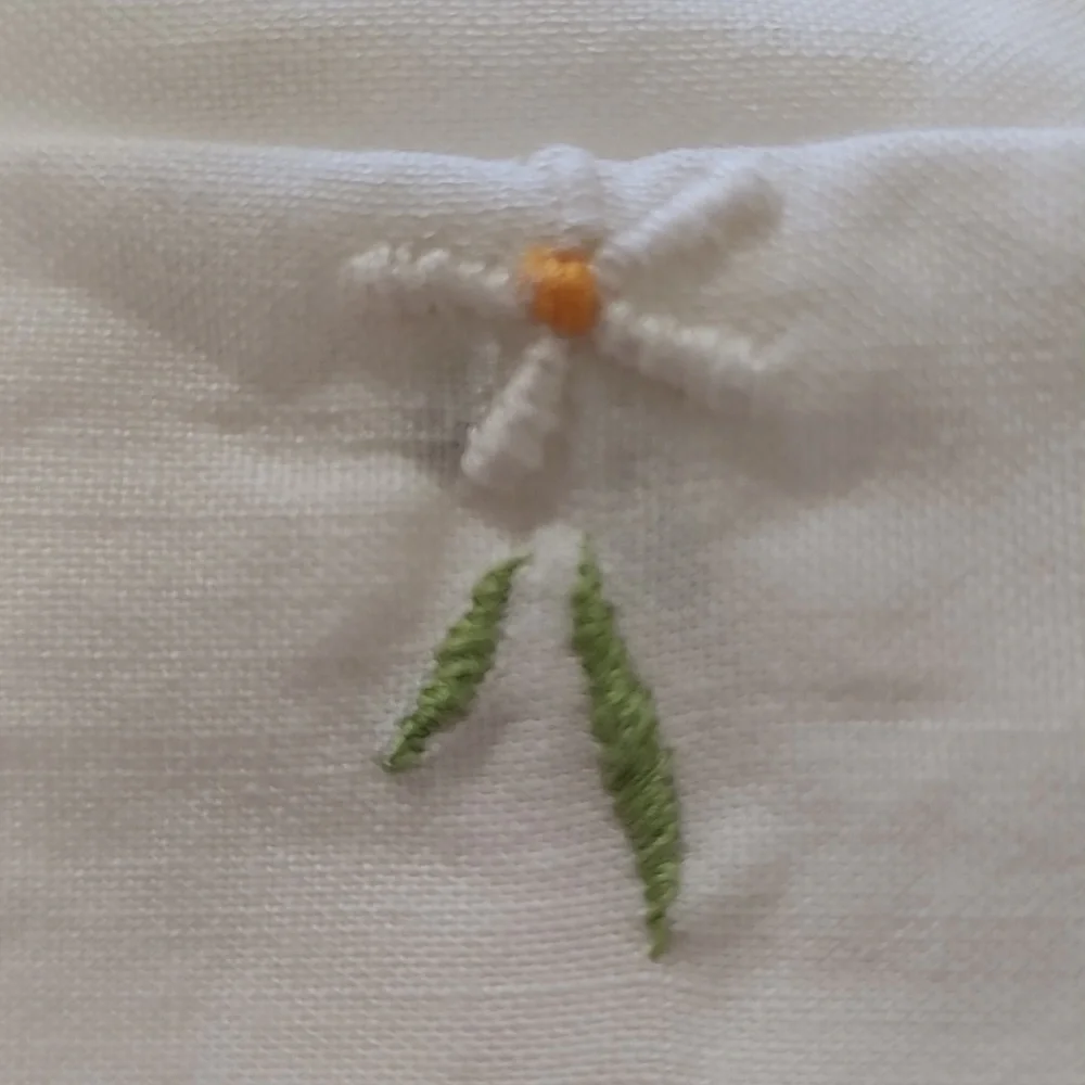 Vintage Handmade Embroidered Tea Towels & Matching Table Runner